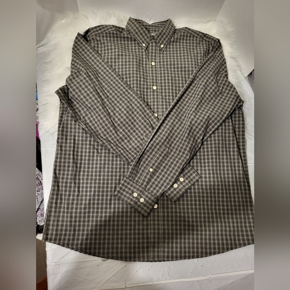 Denver Hayes Green and White Checkered Shirt, Size Large - Picture 3 of 5